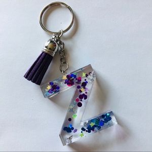 resin monogram keychains